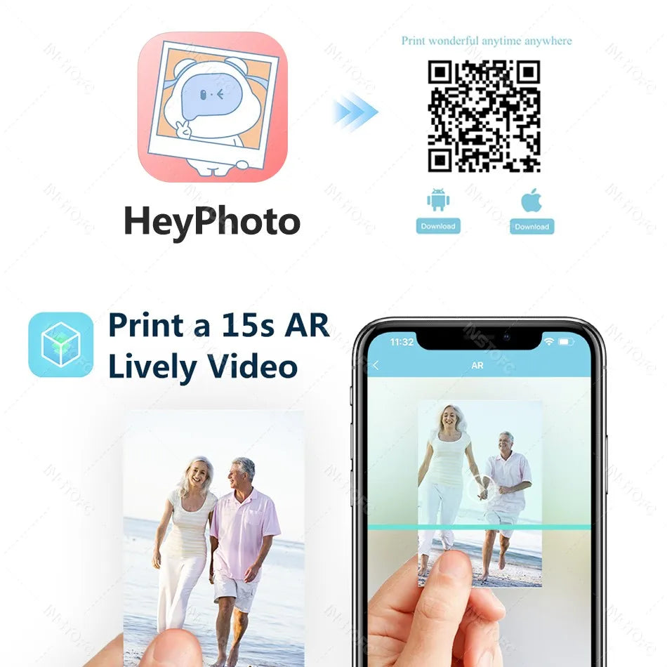 Imprimante portable Bluetooth pour photos souvenirs instantanés