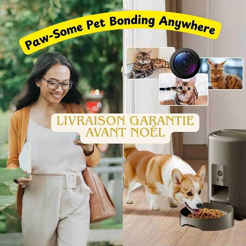 Distributeur Automatique de Croquettes Chat & Chien avec Caméra HD – Contrôle via App